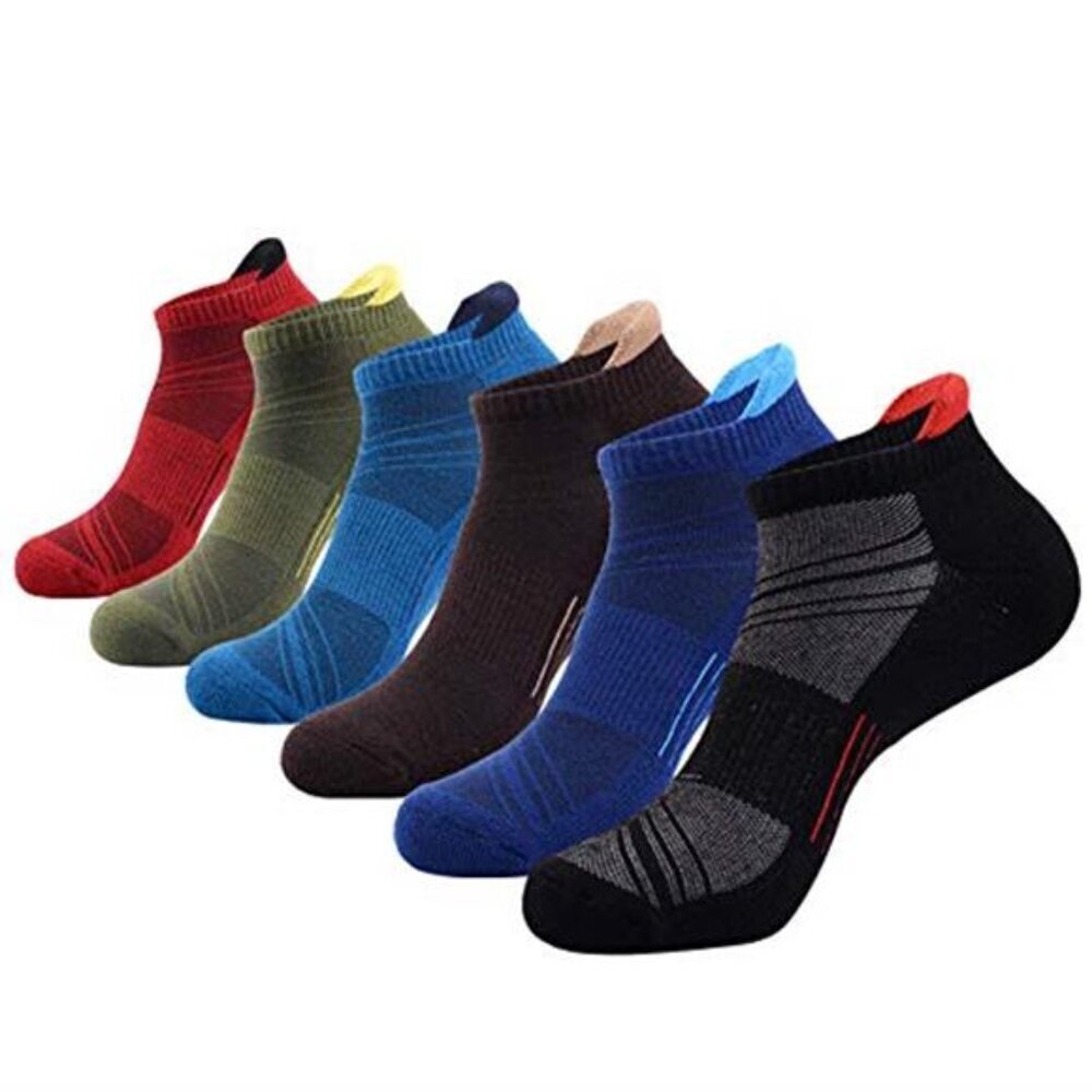 Athletic Socks 6 Pack Low Cut Mens Running Cushion